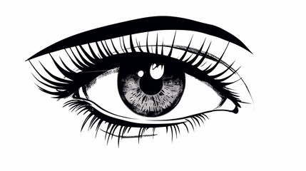 Fototapeta premium Drawing female eyes with eyebrow vector