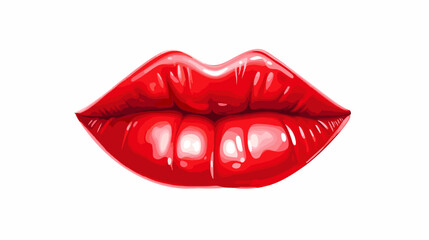 Drawing female lips on a white background vector