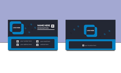 Clean professional visiting card. Flat design vector abstract creative.