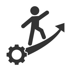 Vector illustration of management growth icon in dark color and transparent background(png).