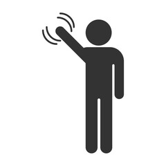 Vector illustration of wave hands icon in dark color and transparent background(png).