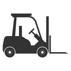 Vector illustration of lifting machine icon in dark color and transparent background(png).