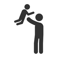 Vector illustration of hold baby icon in dark color and transparent background(png).