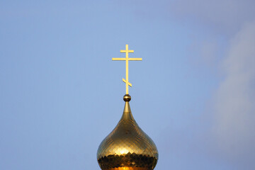 Cross of orthodox church, christianity and religion