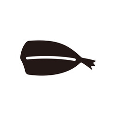 Grilled fish icon.Flat silhouette version.