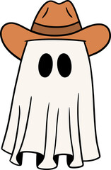 Halloween cowboy ghost  isolated illustration