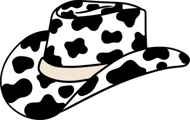 cowboy hat cow print isolated