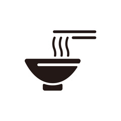 Ramen icon.Flat silhouette version.