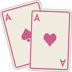 Vector of Playing cards illustration of a pair of hearts Poker Games Gambling 