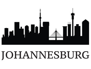 Johannesburg skyline silhouette vector art