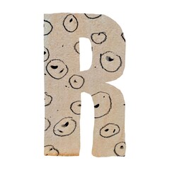 Capital letter R cut out paper alphabet