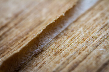 Extreme closeup of an old book from the side