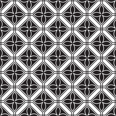Seamless pattern with geometric and simple floral elements. Vector illustration