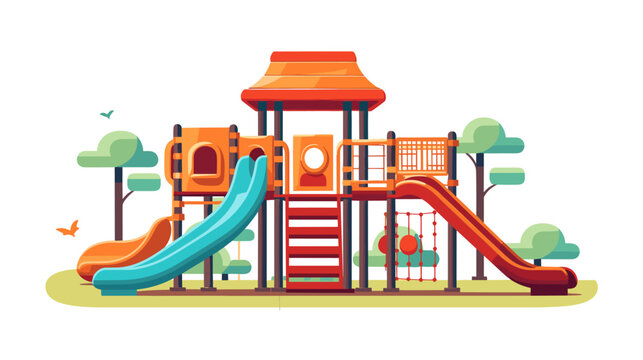 Drawing playground flat style on white background vector