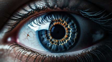 Close up eye made with Ai generative technology