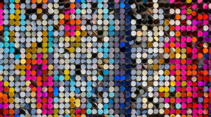 abstract pattern of multicolored reflective dots