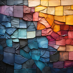 Colourful Abstract Bricks-Background-Pattern