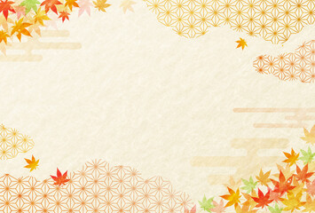 秋・紅葉・敬老の日・お歳暮・ 高級感のある和柄　和紙の背景