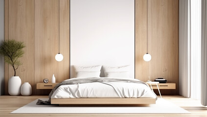 Fototapeta na wymiar interior of a bedroom, made with AI gereration