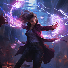 Futuristic with in cyberpunk style. AI generated