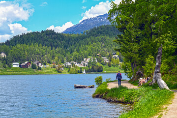 St. Moritzersee im Kanton Graubünden, Schweiz