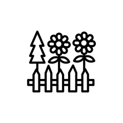 Garden icon in vector. Illustration