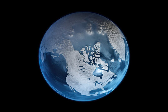 Earth as an ice frozen planet from space