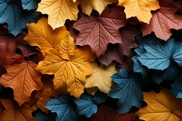 Colorful fall leaves, a seasonal canvas Generative AI