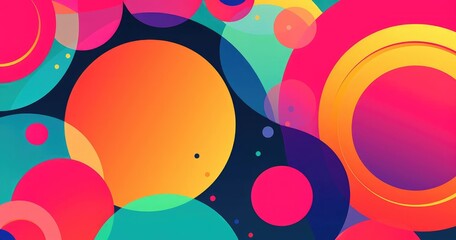 Abstract composition of multi-colored circles