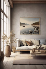 Outstanding boho living room AI-generated