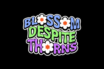 Aesthetic quotes sticker motivational typography streetwear graphic design templates