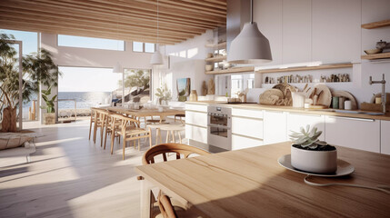 Modern scandinavian dining room AI-generated