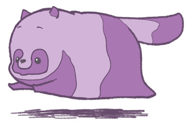 走るたぬき（紫）