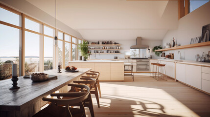 Modern scandinavian dining room AI-generated