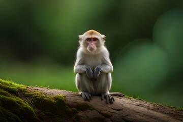 japanese macaque sitting on a branch