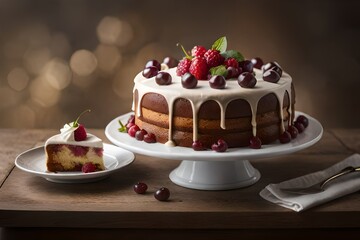 chocolate cake with cherry