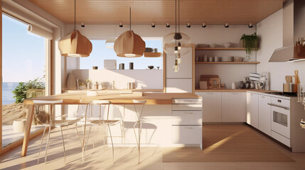 Modern scandinavian dining room AI-generated