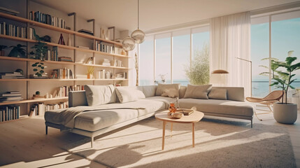 Modern scandinavian living room AI-generated