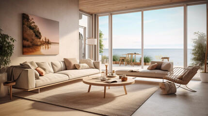 Modern scandinavian living room AI-generated