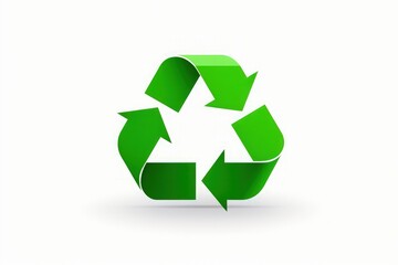 Recycling symbol in a white background. Recycle and renewable energy concept