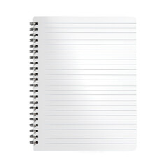 Blank notebook with lines