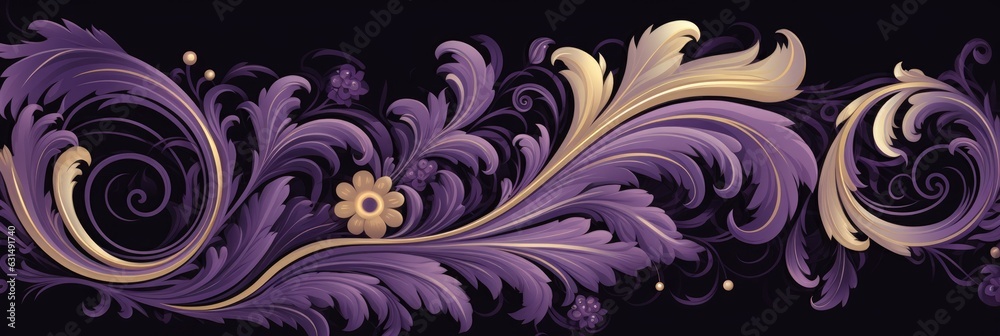 Poster rich ornament and old damascus style pattern for design of luxury products
