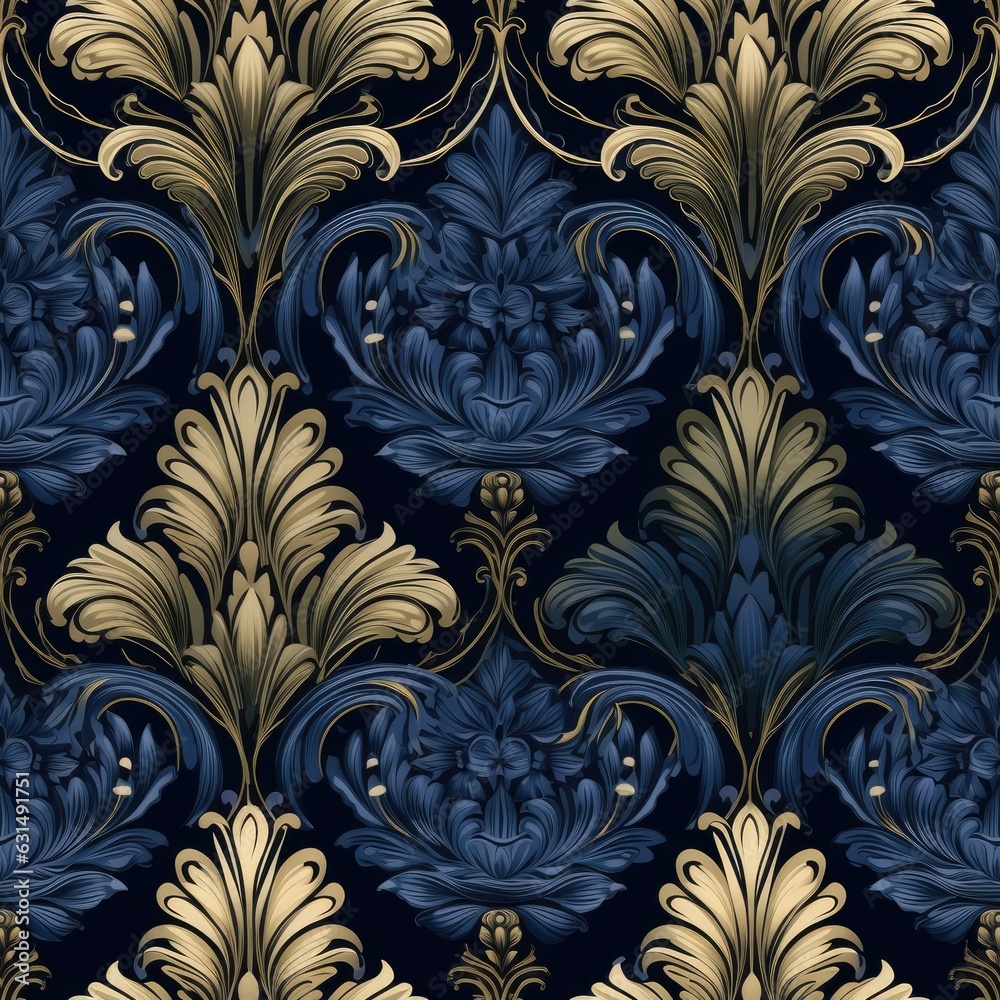 Poster seamless pattern with rich ornament and old damascus style pattern for design of luxury products
