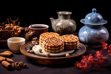 Obraz na płótnie Canvas Chinese traditional mooncakes for Mid-Autumn