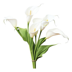 Condolence card with calla lilies on white backround. Sympathy for loss.