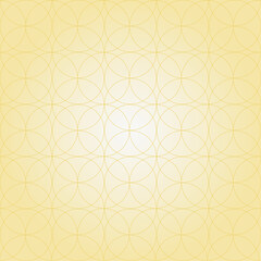 Abstract circle geometric pattern striped gold on yellow background fabric