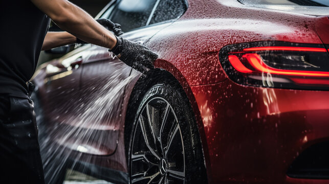  the professional staff members meticulously hand wash the car using premium microfiber mitts and pH-balanced soap.