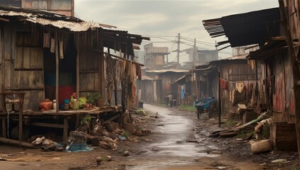 Fototapeta premium Narrow road in poverty