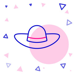 Line Elegant women hat icon isolated on white background. Colorful outline concept. Vector