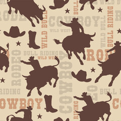 Cowboy rodeo colorful pattern seamless